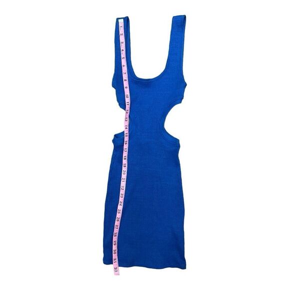 NWT Zara Side Cutout Blue Knit Mini Dress Size S - Picture 3 of 7